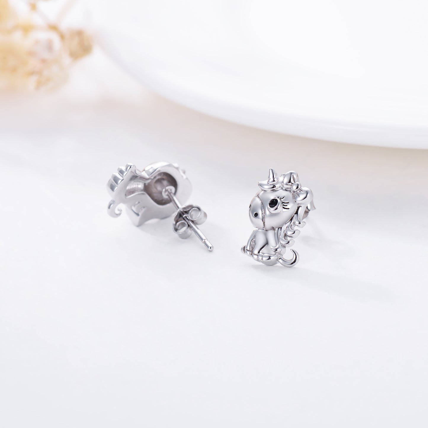 Cute Unicorn Earrings 925 Sterling Silver