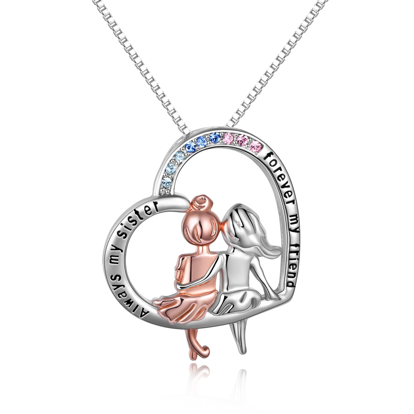 Always My Sister Forever My Friend Sister Necklace 925 Sterling Silver