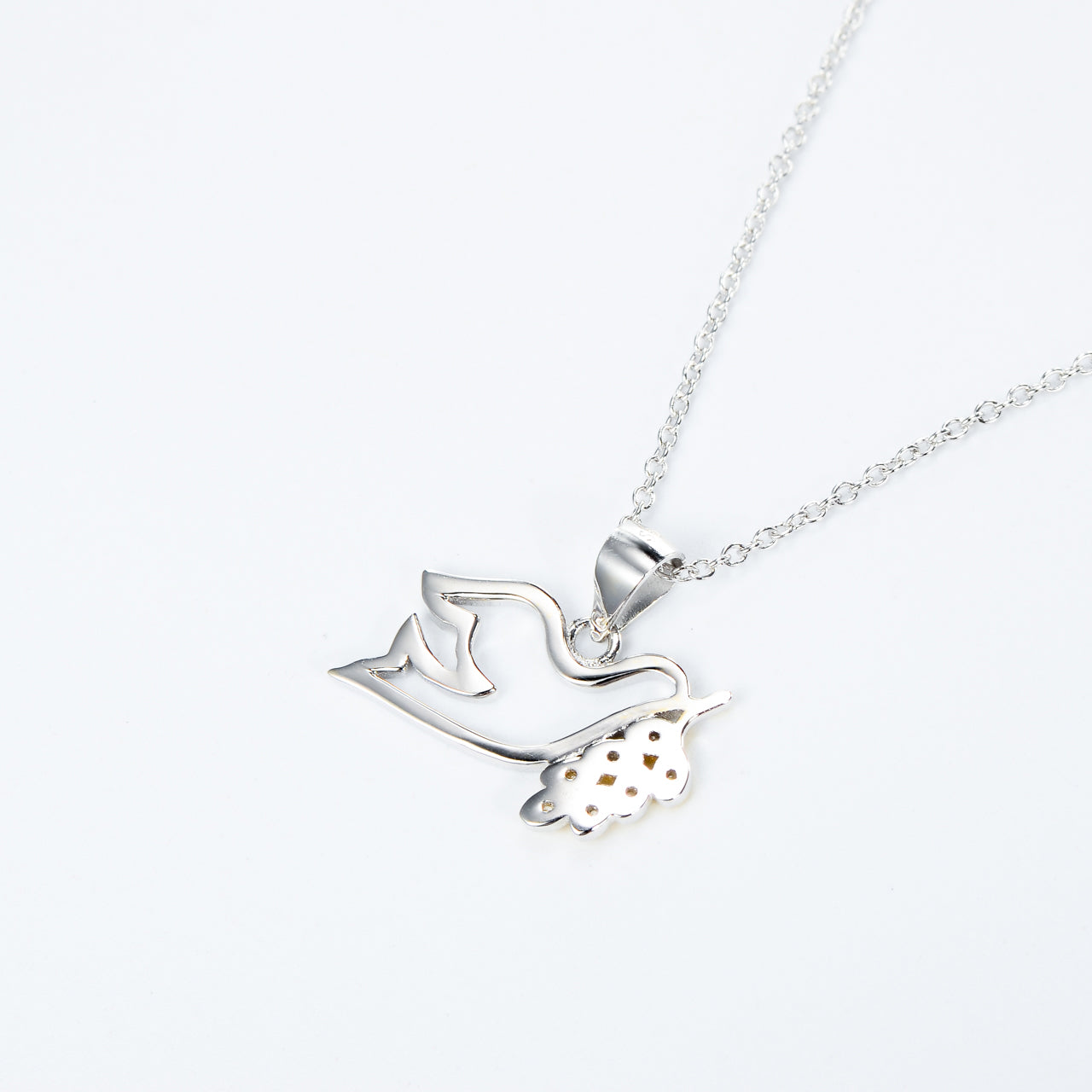 Peace Dove Pendant Gold Plated 925 Sterling Silver Necklace