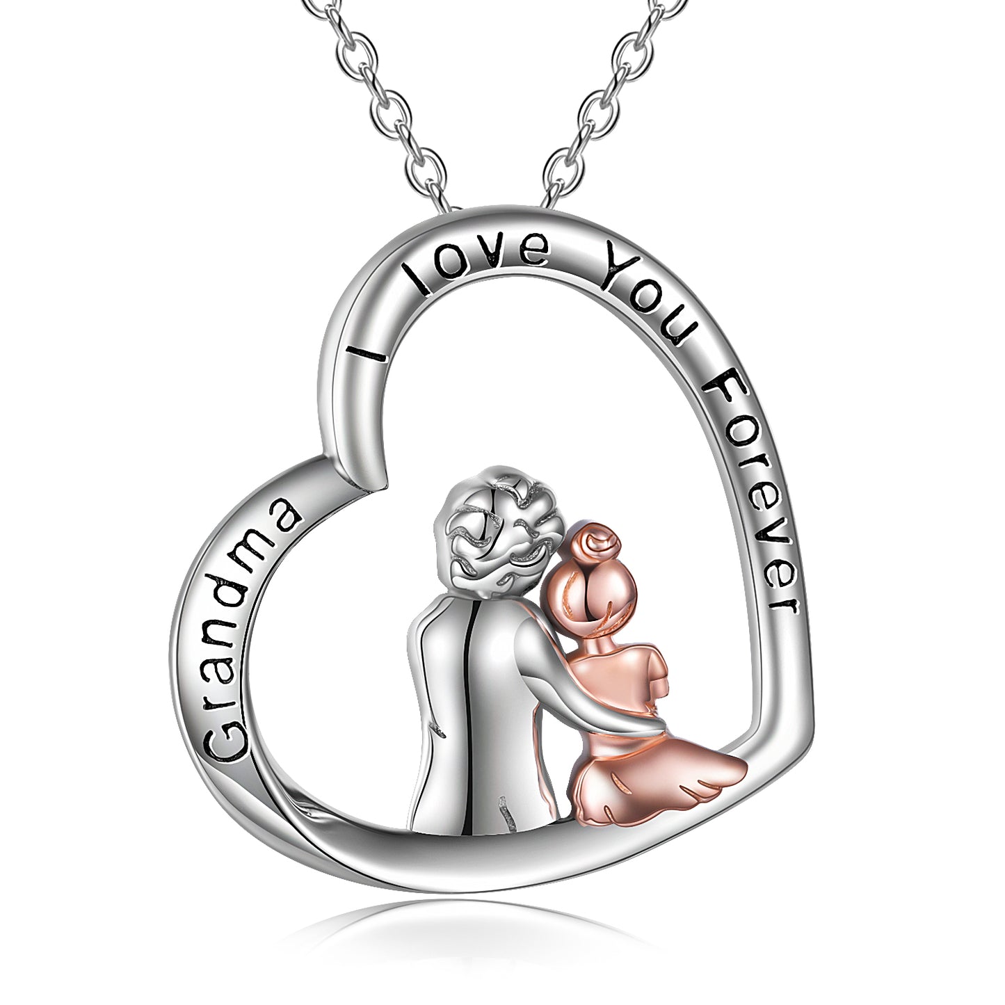 Grandma Granddaughter Necklace for Grandma 925 Sterling Silver