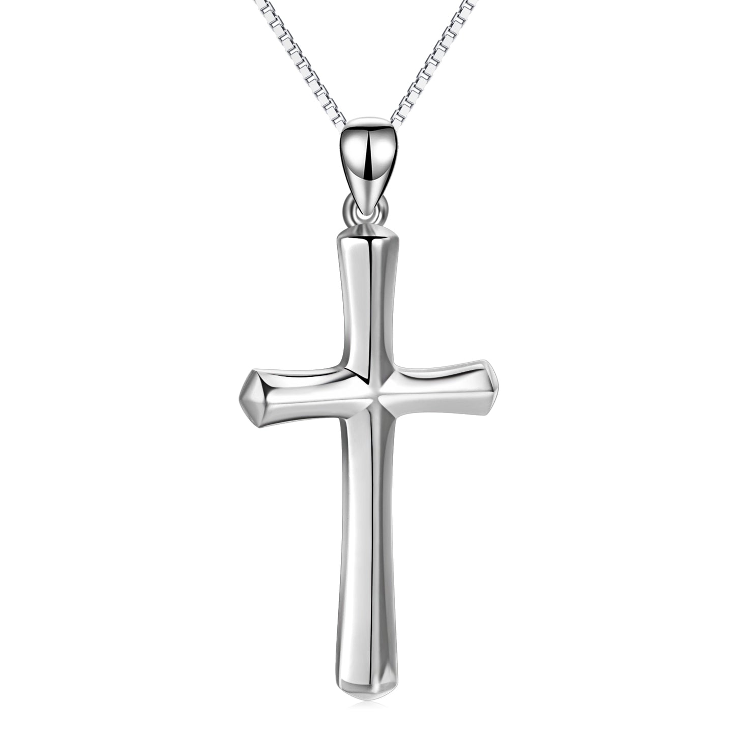 Sterling Silver Cross Pendant Faith Hope Love Necklace