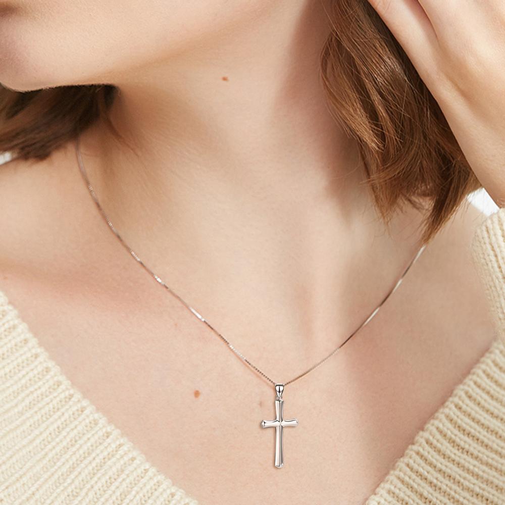 Sterling Silver Cross Pendant Faith Hope Love Necklace