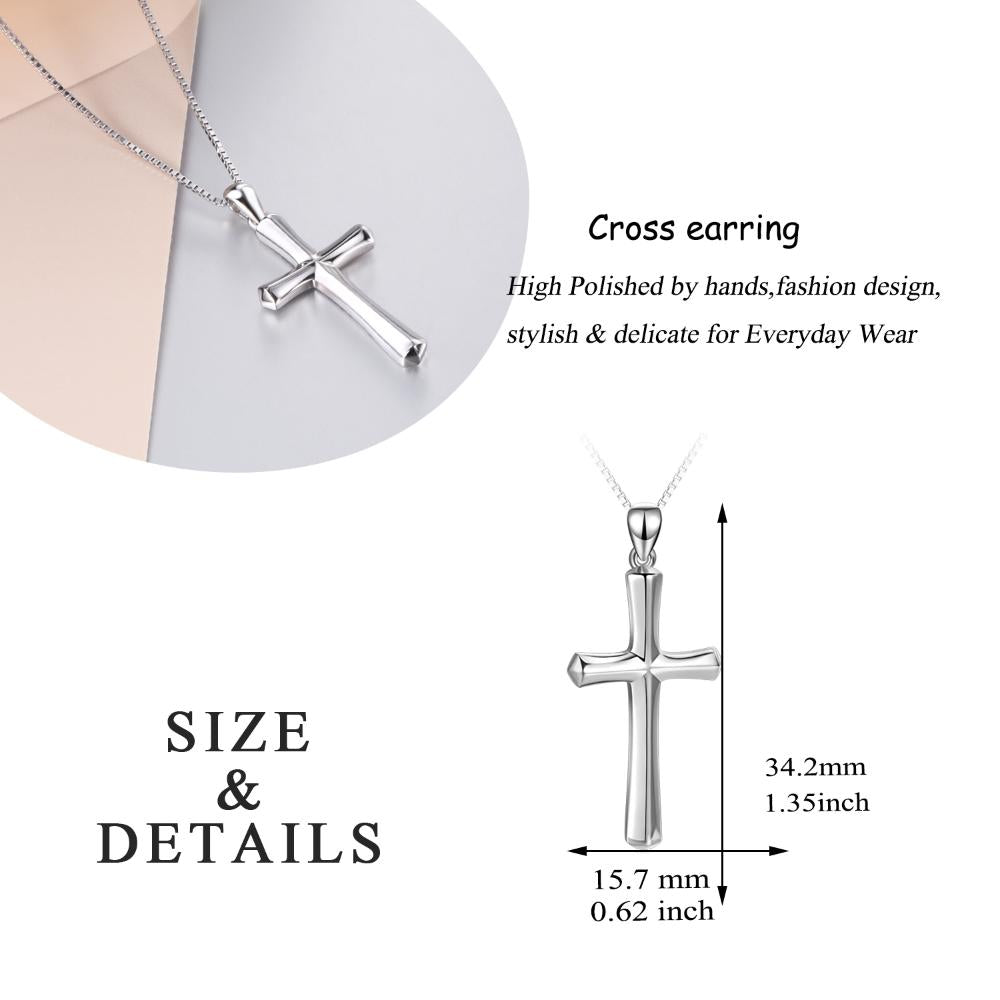 Sterling Silver Cross Pendant Faith Hope Love Necklace