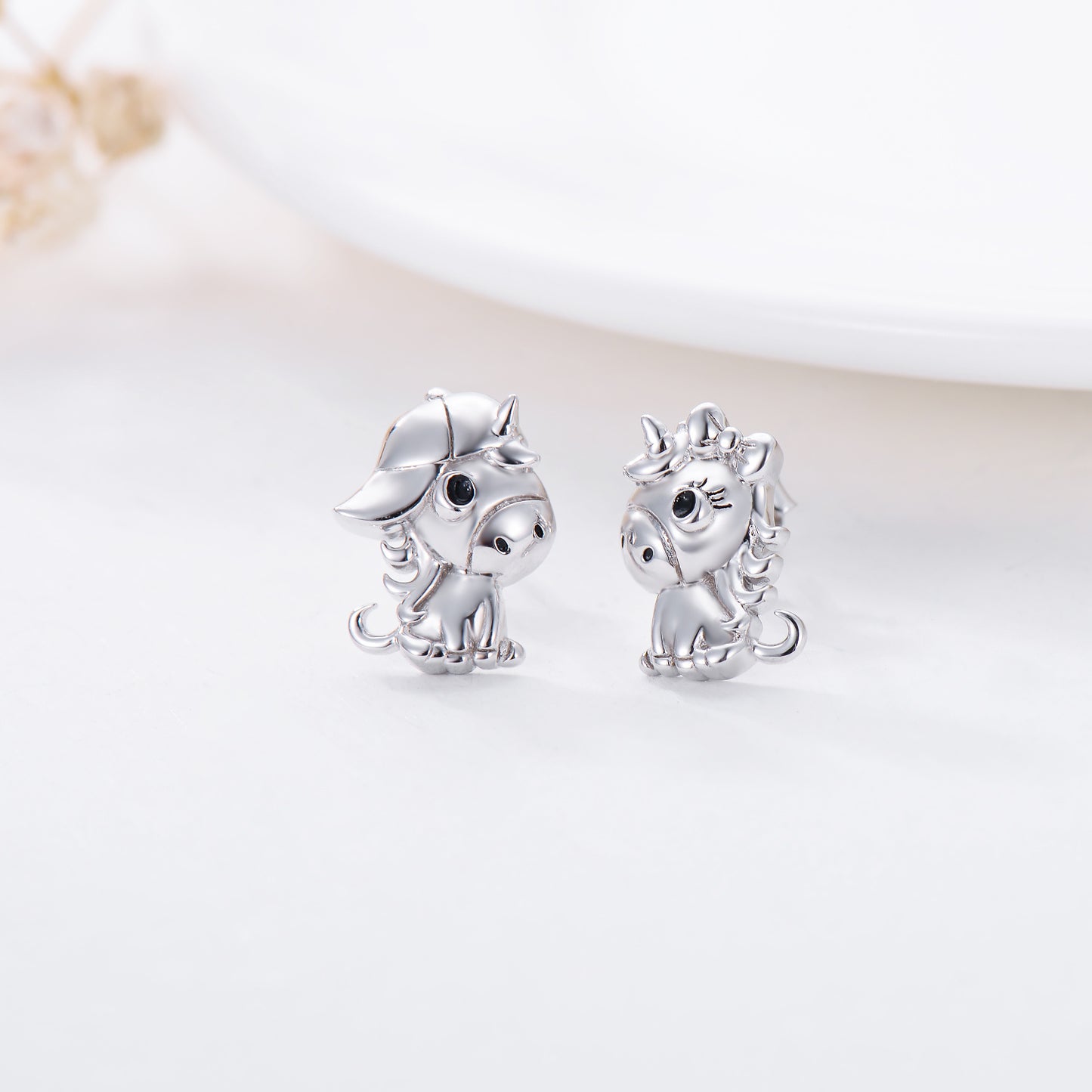 Cute Unicorn Earrings 925 Sterling Silver