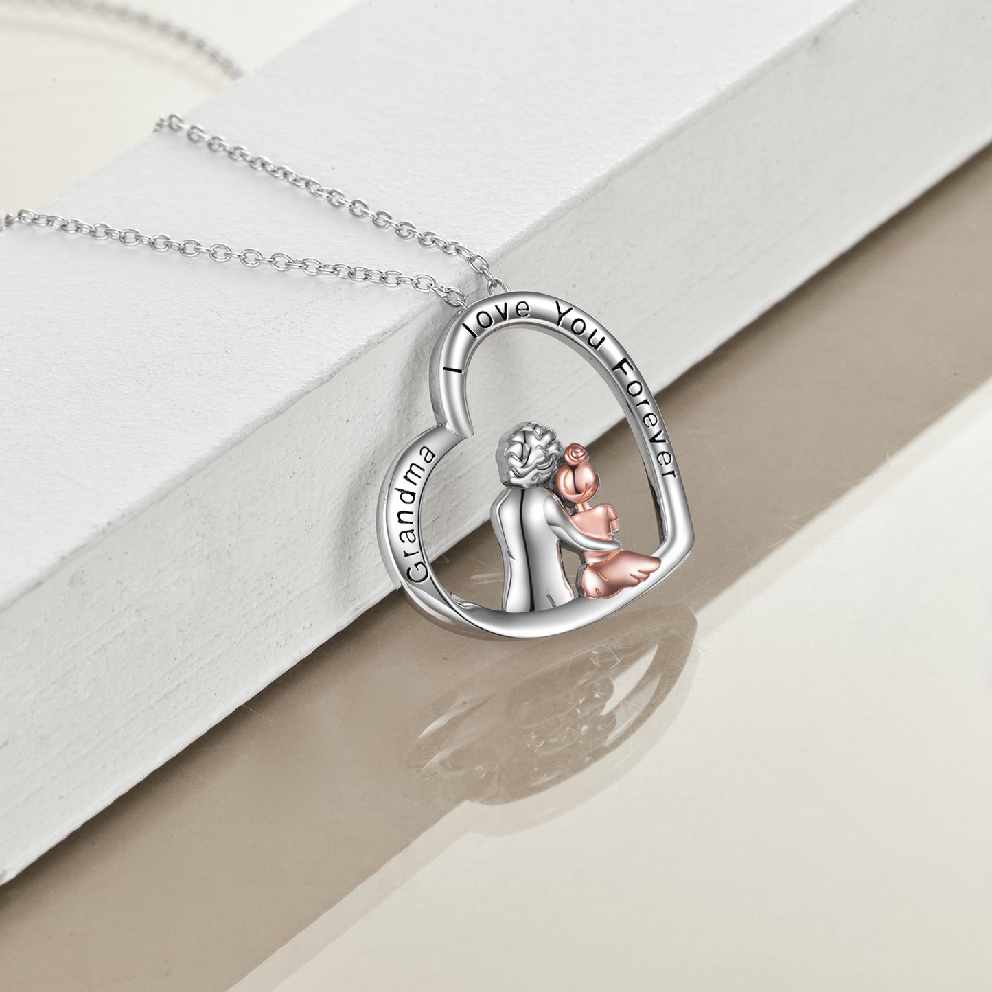 Grandma Granddaughter Necklace for Grandma 925 Sterling Silver