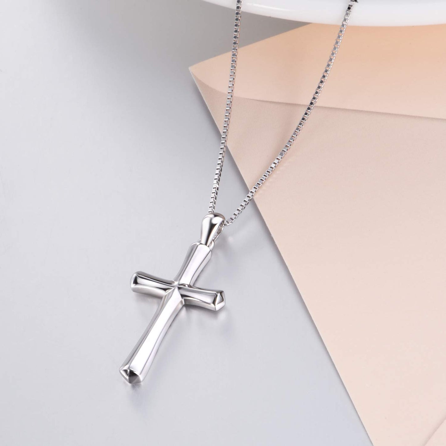 Sterling Silver Cross Pendant Faith Hope Love Necklace