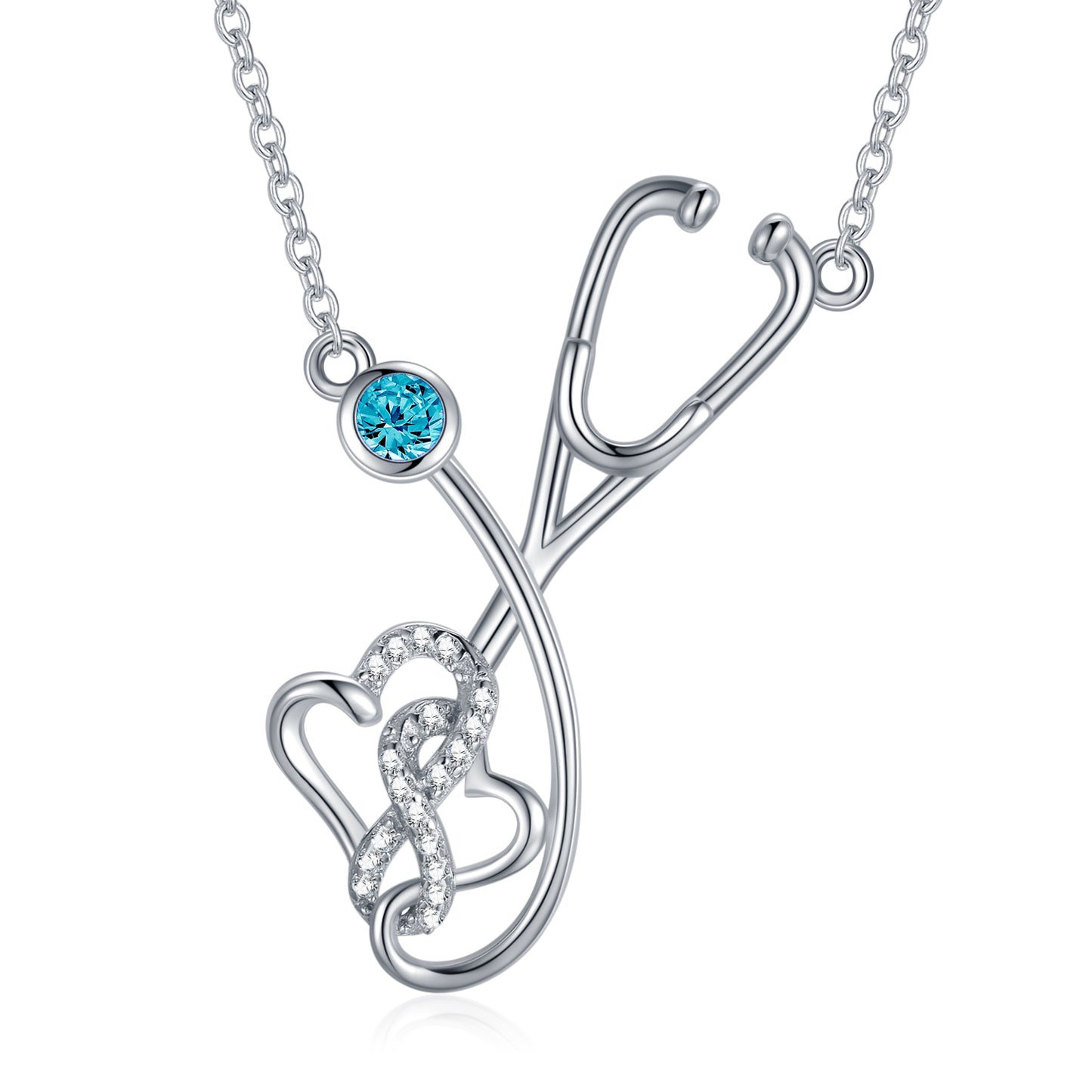 Stethoscope Nurse Necklace 925 Sterling Silver