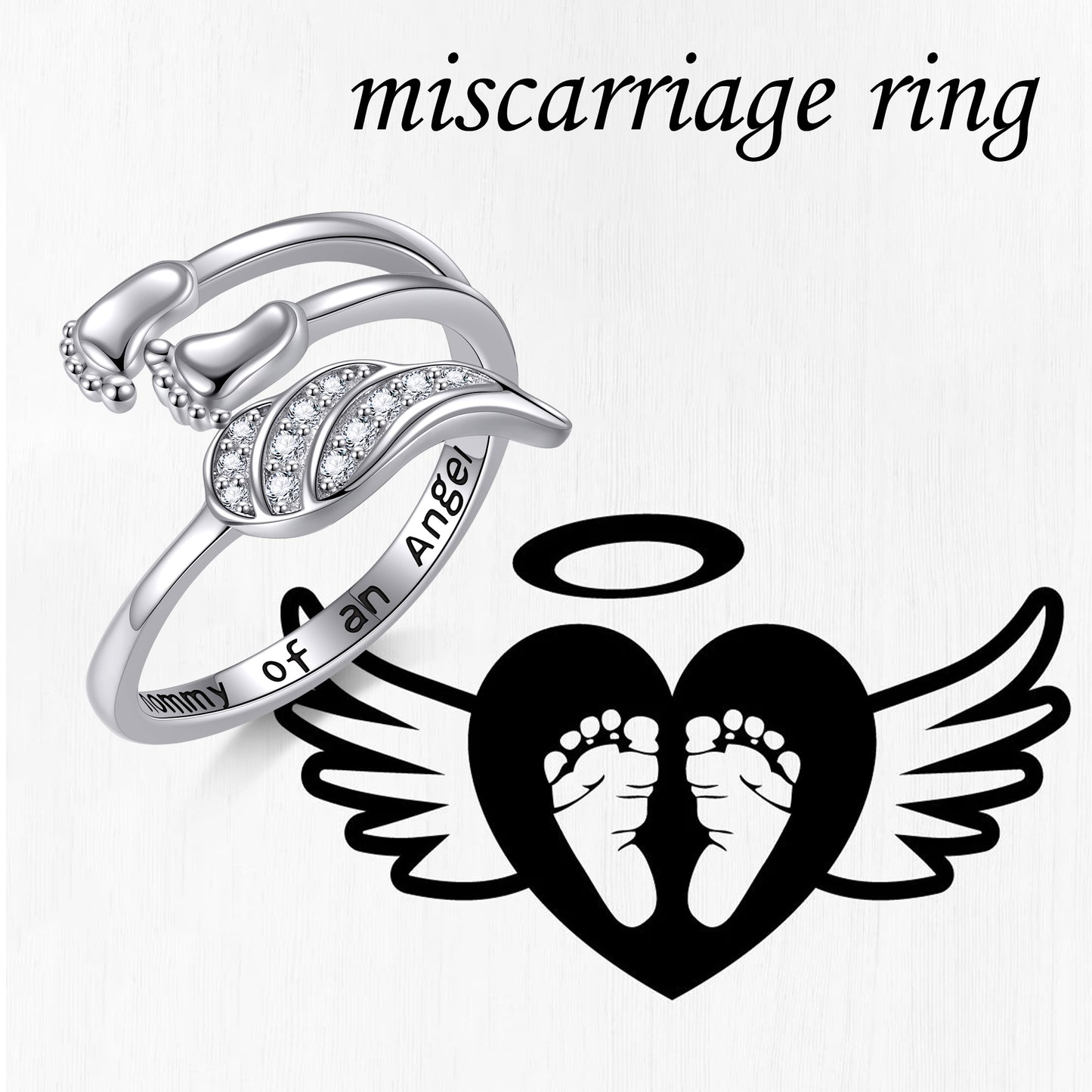 Mommy of an Angel 925 Sterling Silver Ring