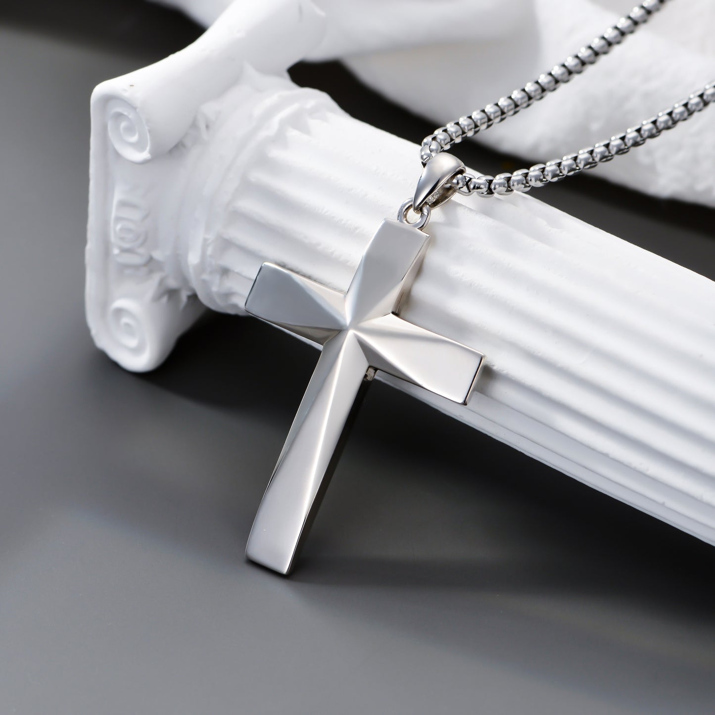 925 Sterling Silver Cross Pendant Necklace With Christian Bible Verse