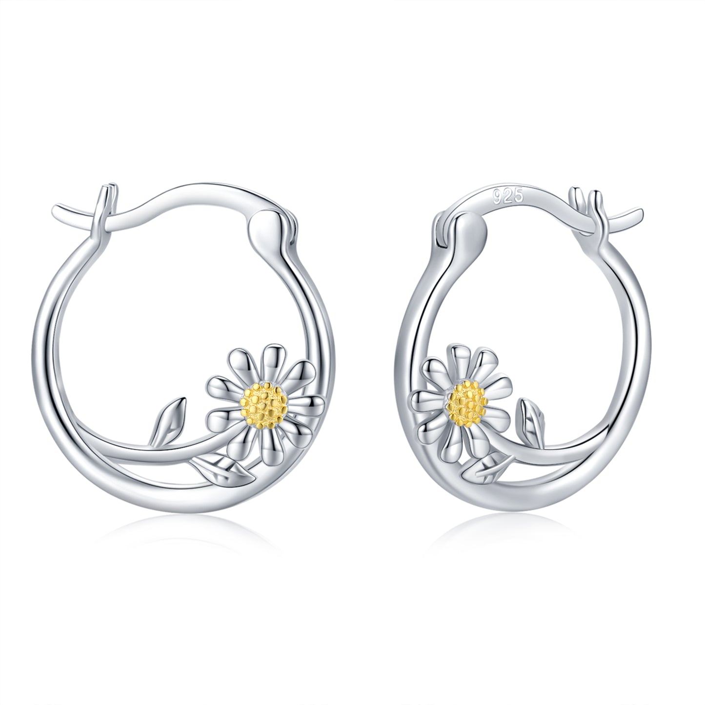 Daisy Small Huggie Hoop Earrings 925 Sterling Silver